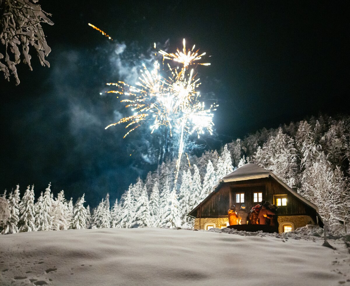 Feuerwerk vor der Obiralmhütte zur Silvester | © Urlaub am Bauernhof / Daniel Gollner