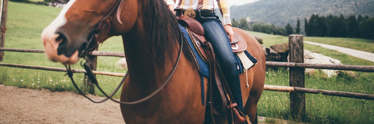 Mädchen sitzt auf dem Pferd | © Urlaub am Bauernhof Kärnten/ Daniel Gollner