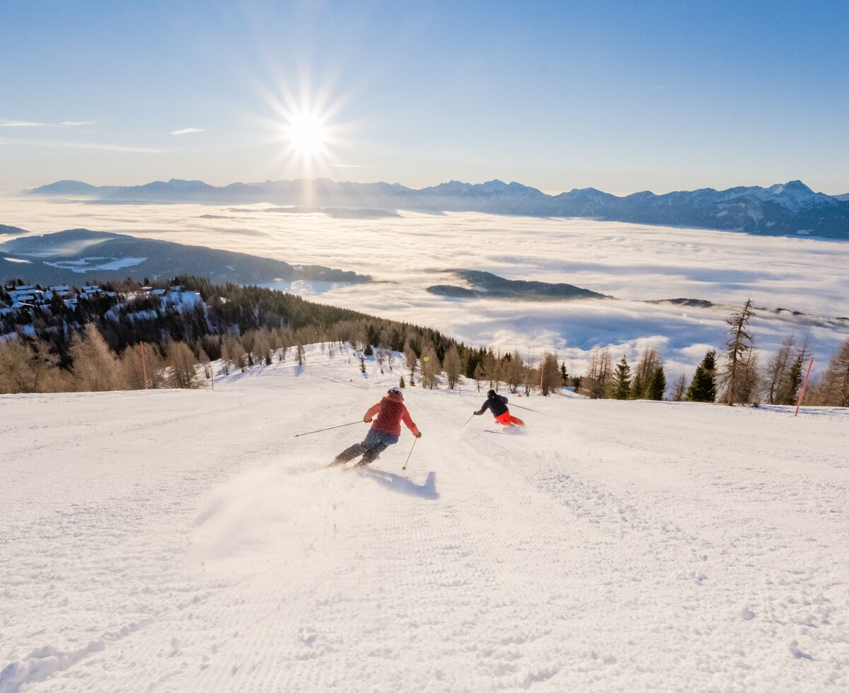 Dreiländereck im Winter | © Michael Stabentheiner / Region Villach - Faaker See - Ossiacher See Skifahrer am Dreiländereck im Winter | © Michael Stabentheiner / Region Villach - Faaker See - Ossiacher See