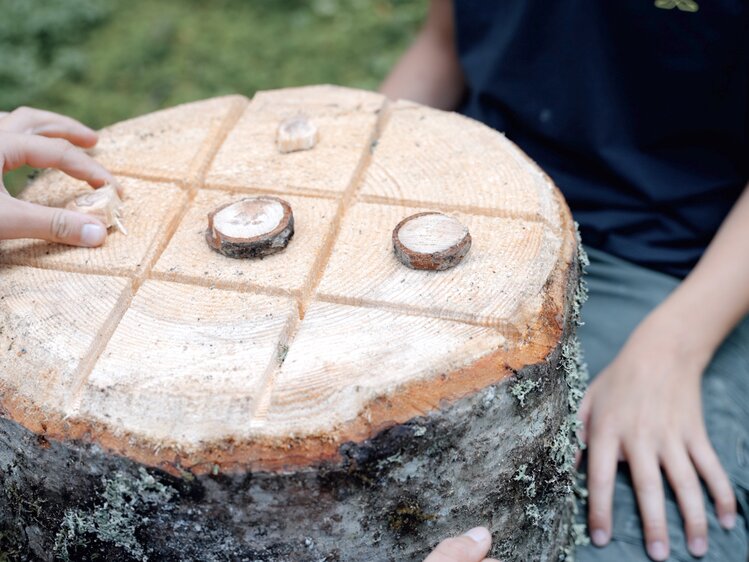 Spiel auf Baumstamm | © Urlaub am Bauernhof / Daniel Gollner