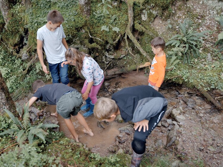 Kinder im Bach | © Urlaub am Bauernhof / Daniel Gollner