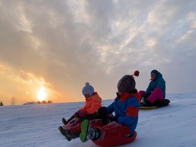 Kinder Bobfahren, Winter, Salzburger Land | © Urlaub am Bauernhof Salzburger Land / Johannes Handlechner Kinder Bobfahren, Winter, Salzburger Land | © Urlaub am Bauernhof Salzburger Land / Johannes Handlechner
