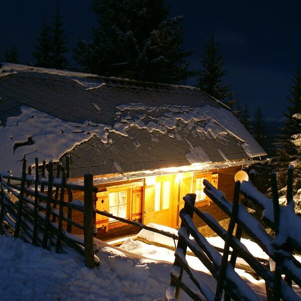 Cabin at night
