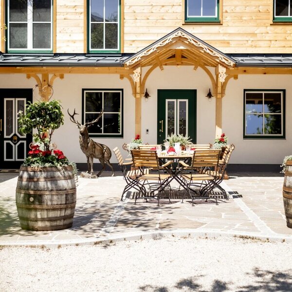 Terrasse am Lippingergut in St. Wolfgang | © Urlaub am Bauernhof Oberösterreich / Bettina Gangl